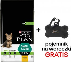 Purina Pro Plan Purina Pro Plan Small & Mini Puppy Optistart, kurczak i ryż 7kg + Pojemnik na woreczki GRATIS 1