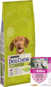 Purina Dog Chow PURINA Dog Chow Adult  Lamb 14kg + BAYER Kiltix Obroża przeciw kleszczom dla psów dużych dł, 70cm 1