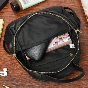 Versoli Plecak damski ekoskóra pojemny B5 regulowany modny serca czarny I49 2