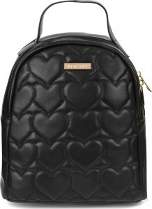 Versoli Plecak damski ekoskóra pojemny B5 regulowany modny serca czarny I49 4