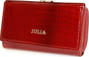 Julia Rosso Czerwony Julia Rosso damski portfel skórzany RFID F58 1