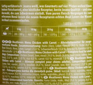 Josera Meatlovers Menu Kurczak z marchewką karma mokra dla psów 400g 3