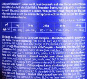 Josera Meatlovers Menu Kaczka z dynią karma mokra dla psów 400g 3