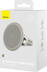 Baseus Baseus C01 samochodowy uchwyt magnetyczny do smartfona na kratkę wentylacyjną szary (SUCC000102) 5