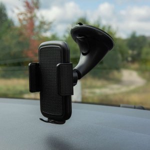 4kom.pl Uchwyt samochodowy Uniwersalny Holder do auta na telefon szybę/ deskę Black 5