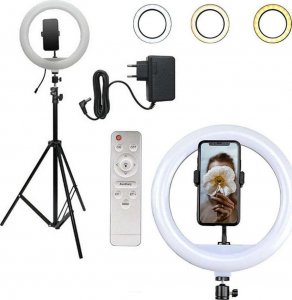 Lampa pierścieniowa 4kom.pl  LED 80W Ring uchwyt na telefon do zdjęć filmów + statyw 220cm Pilot 1