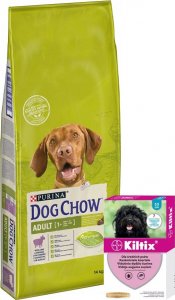 Purina Dog Chow PURINA Dog Chow Adult  Lamb 14kg + Kiltix Obroża przeciw kleszczom dla psów średnich dł, 53cm 1