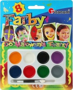 Titanum Farby do malowania twarzy 8 kolorów + pędzelek 1
