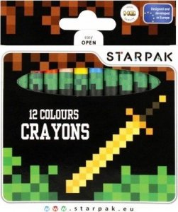 Starpak Kredki woskowe świecowe 12 kolorów Pixel Game 1