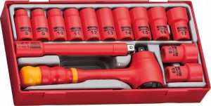 Teng Tools Zestaw narzędzi nasadowych izolowanych VDE 1000V z chwytem 3/8 cala 285240107 1