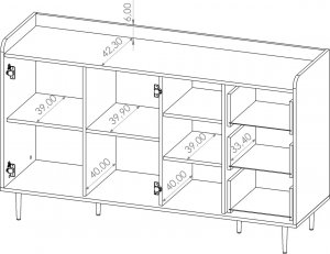Ravio Komoda do salonu Nero K2D3SZ 7