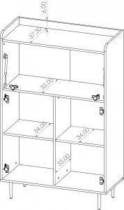Ravio Komoda z barkiem Nero KB90 9