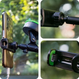 4kom.pl Uchwyt samochodowy Holder do auta uniwersalny teleskopowy na kokpit deskę szybę Czarny 4