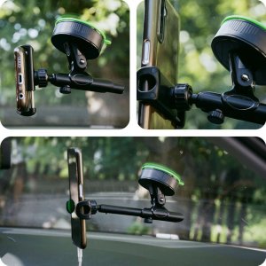 4kom.pl Uchwyt samochodowy Holder do auta uniwersalny teleskopowy na kokpit deskę szybę Czarny 7