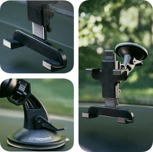 4kom.pl Uchwyt samochodowy holder na telefon tablet na szybę deskę kokpit Czarny 2