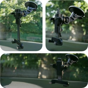 4kom.pl Uchwyt samochodowy holder na telefon tablet na szybę deskę kokpit Czarny 3