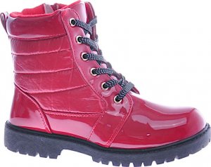 Ocieplane botki jak trapery Czerwone /G12-3 12714 S591/ 36 3