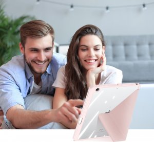 Etui na tablet Dux Ducis Dux Ducis Magi etui do iPad 10.2'' 2021 / 2020 / 2019 pokrowiec smart cover z podstawką i schowkiem na Apple Pencil różowy 18