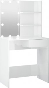 vidaXL vidaXL Toaletka z oświetleniem LED, biała, połysk, 74,5x40x141 cm 1