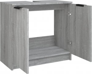 vidaXL Szafka łazienkowa, szary dąb sonoma, 64,5x33,5x59 cm 9