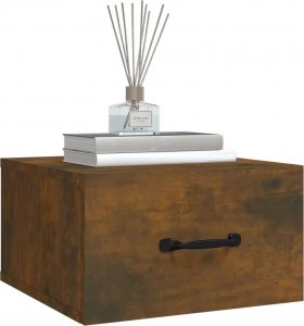 vidaXL Wiszące szafki nocne, 2 szt., przydymiony dąb, 35x35x20 cm 4