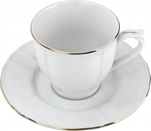 Lubiana Filiżanka 200 ml + spodek Maria złoty pasek 2
