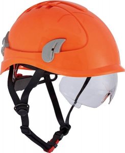 CERVA Hełm ochronny i z okularami, materiał PC pomarańczowy ALPINWORKER 1