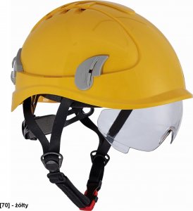 CERVA Hełm ochronny i z okularami, materiał PC żółty ALPINWORKER 1