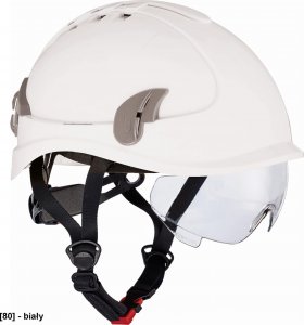 CERVA Hełm ochronny i z okularami, materiał PC biały ALPINWORKER 1