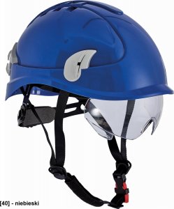 CERVA Hełm ochronny i z okularami, materiał PC niebieski ALPINWORKER 1