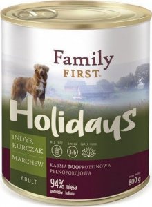 Family First FamilyFirst Indyk+kurczak+marchew adult 800g 1