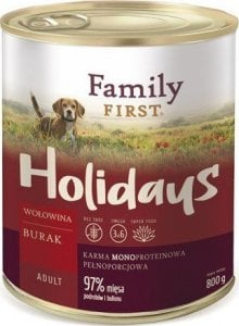 Family First FamilyFirst Wołowina+burak+monoproteina adult 800g 1