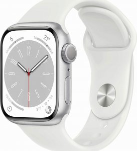 Smartwatch Apple Watch 8 GPS 41mm Silver Alu Sport Biały  (MP6K3WB/A) 1