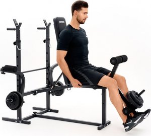 Ławeczka pod sztangę z modlitewnikiem, prasą do nóg i prasą do rozpiętek Zipro Ripped 10