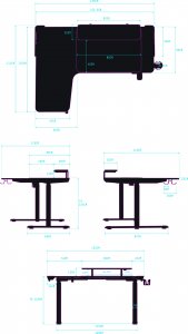 Biurko Ultradesk Winger Czarne 155 cm x 111 cm 14
