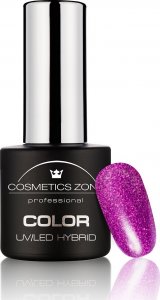 Cosmetics Zone Lakier hybrydowy fioletowy brokatowy 7ml - Purple Sky 322 1