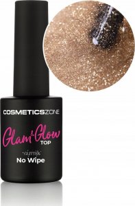 Cosmetics Zone Top hybrydowy Glam & Glow Glitter Gold - 15ml 1