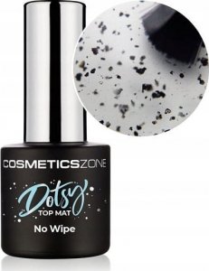 Cosmetics Zone Top hybrydowy matowy z czarnymi drobinkami Dotsy Top Mat No Wipe - 7ml 1