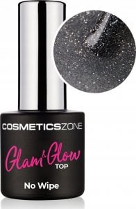 Cosmetics Zone Top hybrydowy Glam & Glow Glitter Silver - 7ml 1