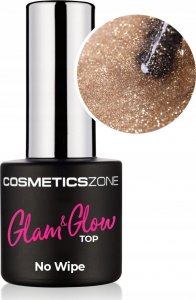 Cosmetics Zone Top hybrydowy Glam & Glow Glitter Gold - 7ml 1