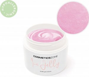 Cosmetics Zone Żel budujący do paznokci UV LED galaretka ICE JELLY mlecznoróżowy z brokatem - Pink Mask Glitter 5ml 5