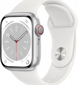 Smartwatch Apple Watch 8 GPS + Cellular 41mm Silver Alu Sport Biały  (MP4A3WB/A) 1