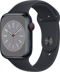 Smartwatch Apple Watch 8 GPS + Cellular 45mm Midnight Alu Sport Czarny  (MNK43FD/A) 1