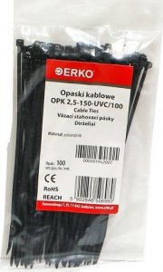 Organizer Erko Opaska zaciskowa czarna OPK 150/2,5 UV 100szt ERKO 1
