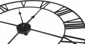 DUŻY METALOWY ZEGAR ŚCIENNY 80 CM CZARNY 2