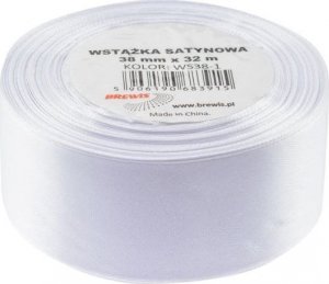 BREWIS Wstążka satynowa biała 38 mmx32m 1