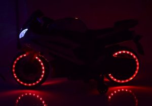 Super-Toys WIELKI MOTOR NA AKUMULATOR - GAZ W MANETCE, HAMULEC, ŚWIECĄCE KOŁA - SUPER JAKOSĆ/SD-R6 20