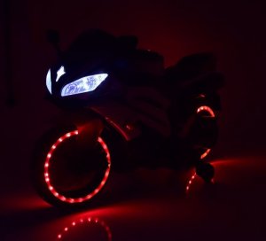 Super-Toys WIELKI MOTOR NA AKUMULATOR - GAZ W MANETCE, HAMULEC, ŚWIECĄCE KOŁA - SUPER JAKOSĆ/SD-R6 3