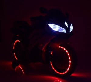 Super-Toys WIELKI MOTOR NA AKUMULATOR - GAZ W MANETCE, HAMULEC, ŚWIECĄCE KOŁA - SUPER JAKOSĆ/SD-R6 4