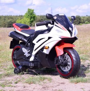 Super-Toys WIELKI MOTOR NA AKUMULATOR - GAZ W MANETCE, HAMULEC, ŚWIECĄCE KOŁA - SUPER JAKOSĆ/SD-R6 6